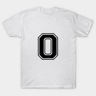 Initial Letter O - Varsity Style Design - Black text T-Shirt